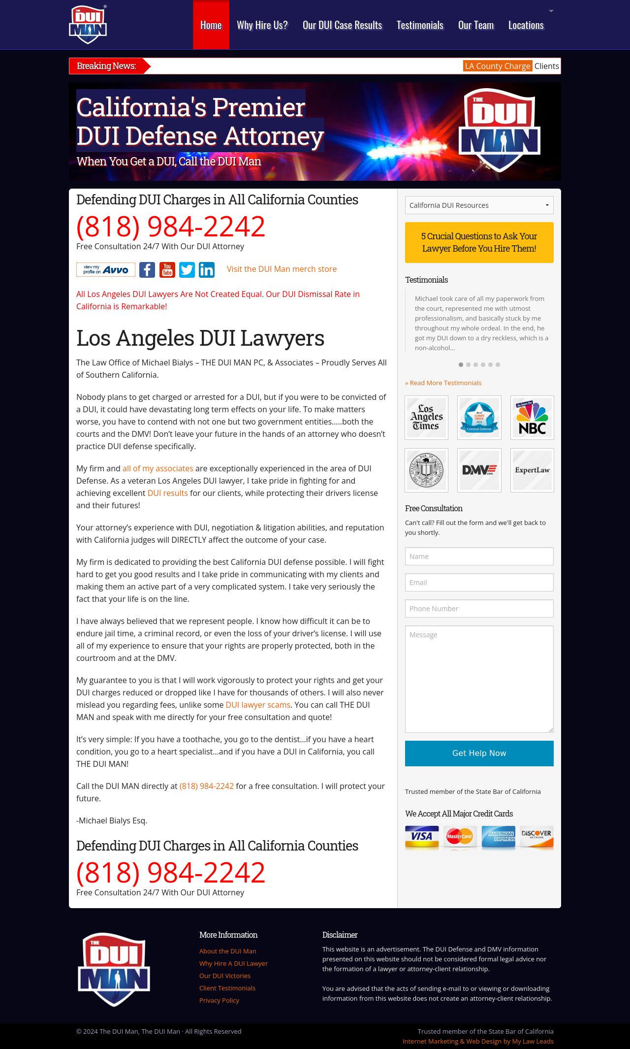 The DUI Man - Canyon Country Law Offices of Michael Bialys - Canyon Country CA Lawyers