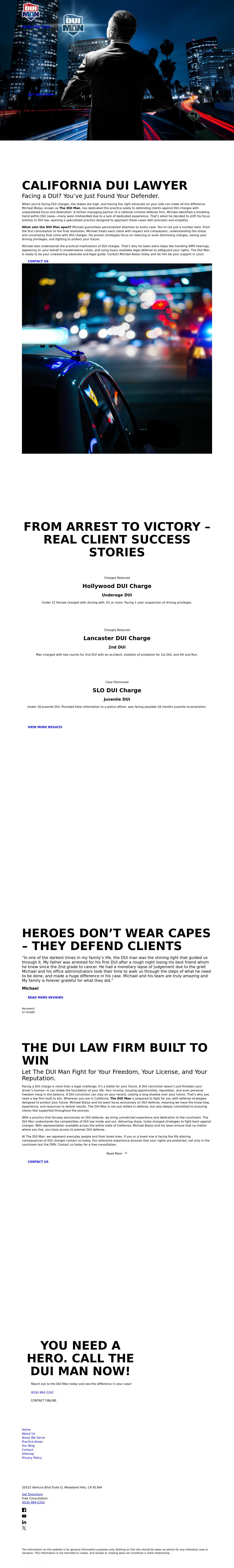 The DUI Man - Newberry Park Law Offices of Michael Bialys  - Newbury Park CA Lawyers