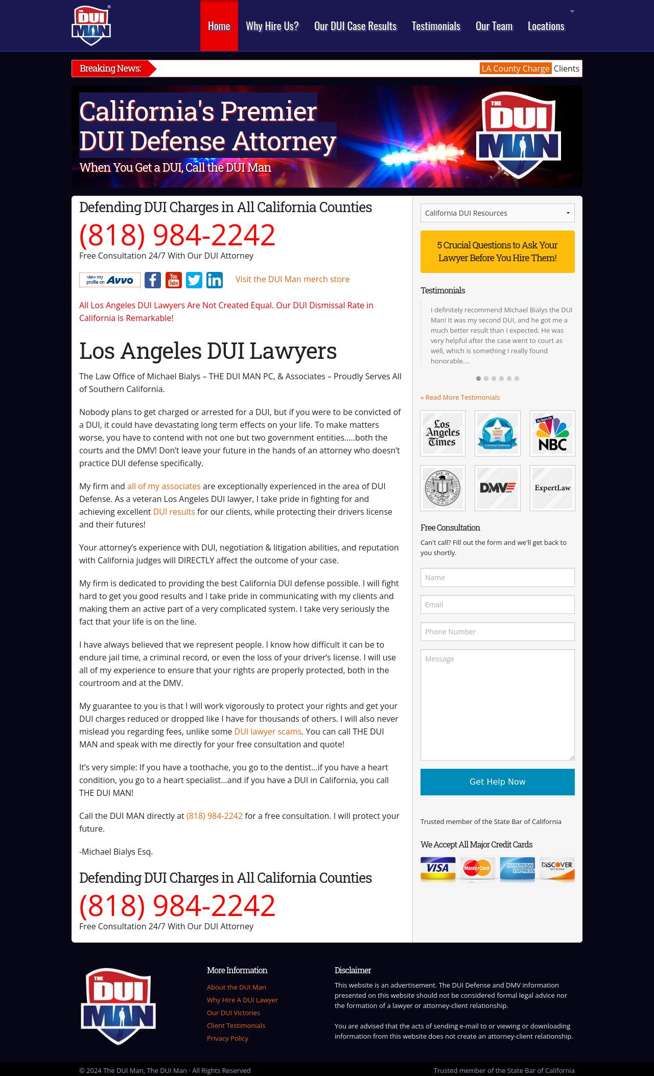The DUI Man - West Hills Law Offices of Michael Bialys - West Hills CA Lawyers