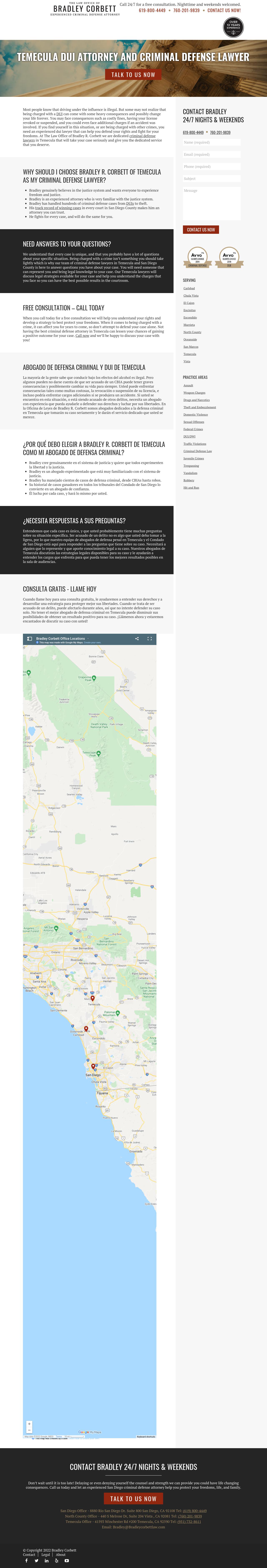 The Law Office of Bradley R Corbett, Criminal Defense Attorney - Temecula CA Lawyers