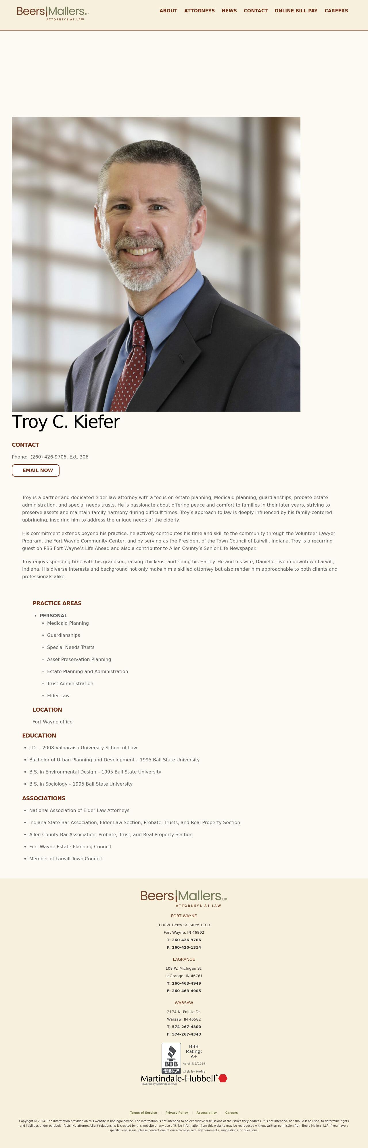 The Law Office of Troy Kiefer - Fort Wayne IN Lawyers