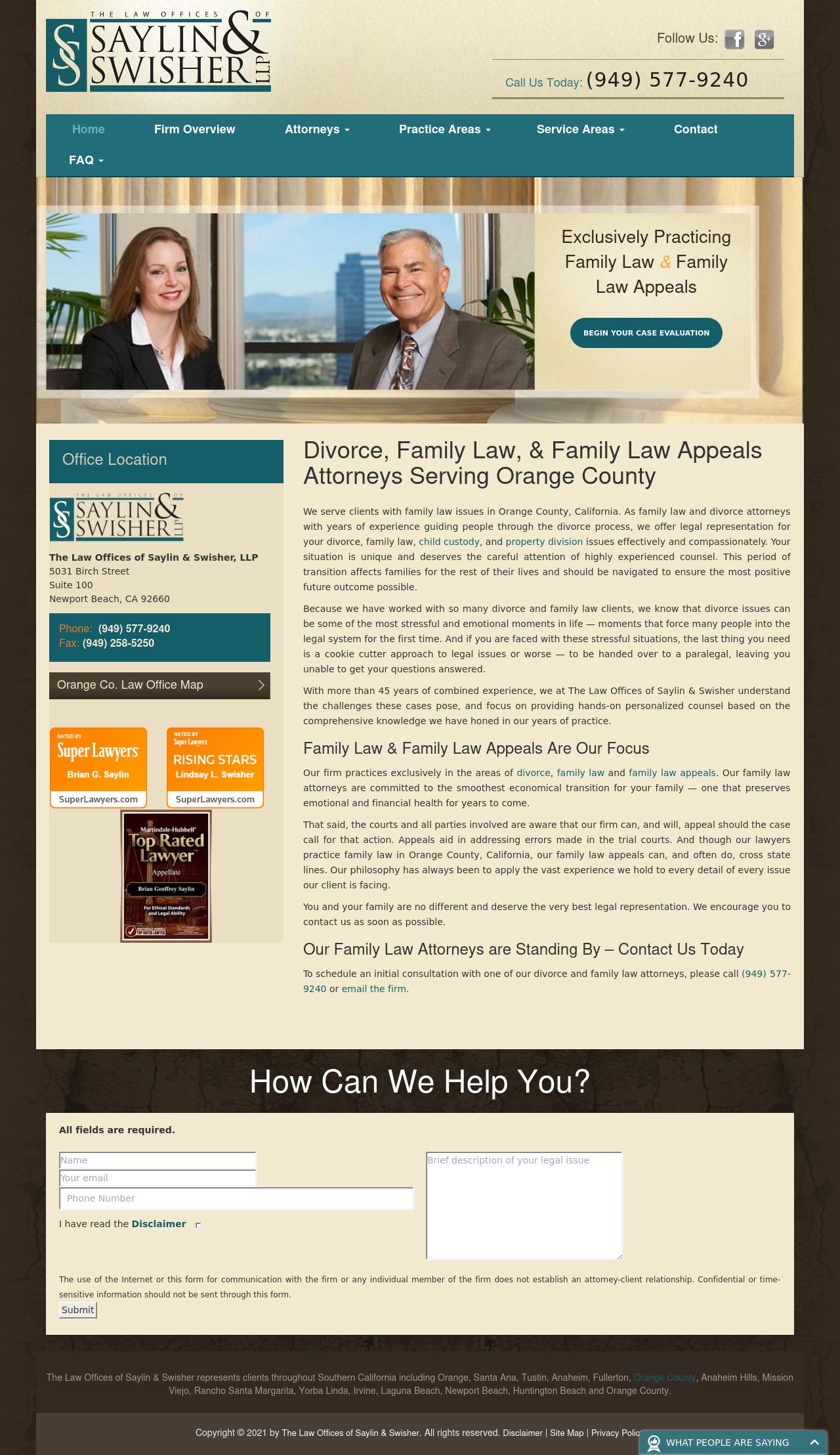 The Law Offices of Saylin & Swisher - Orange CA Lawyers