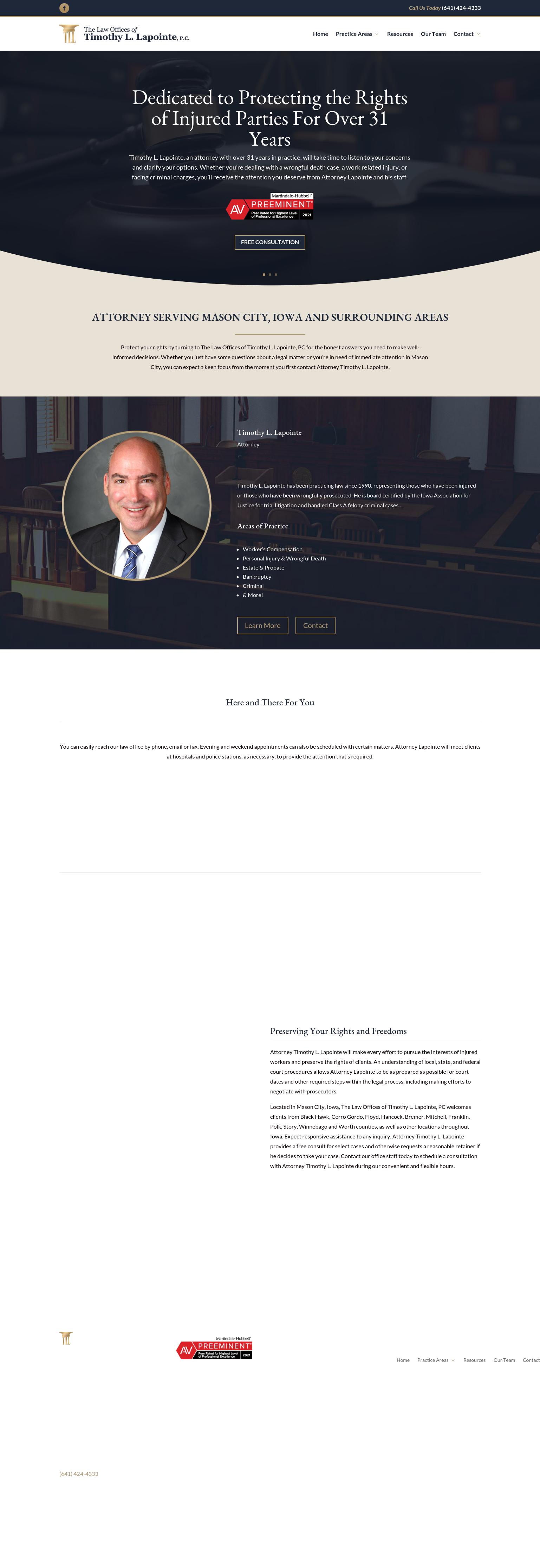 The Law Offices of Timothy L. Lapointe, P.C. - Mason City IA Lawyers