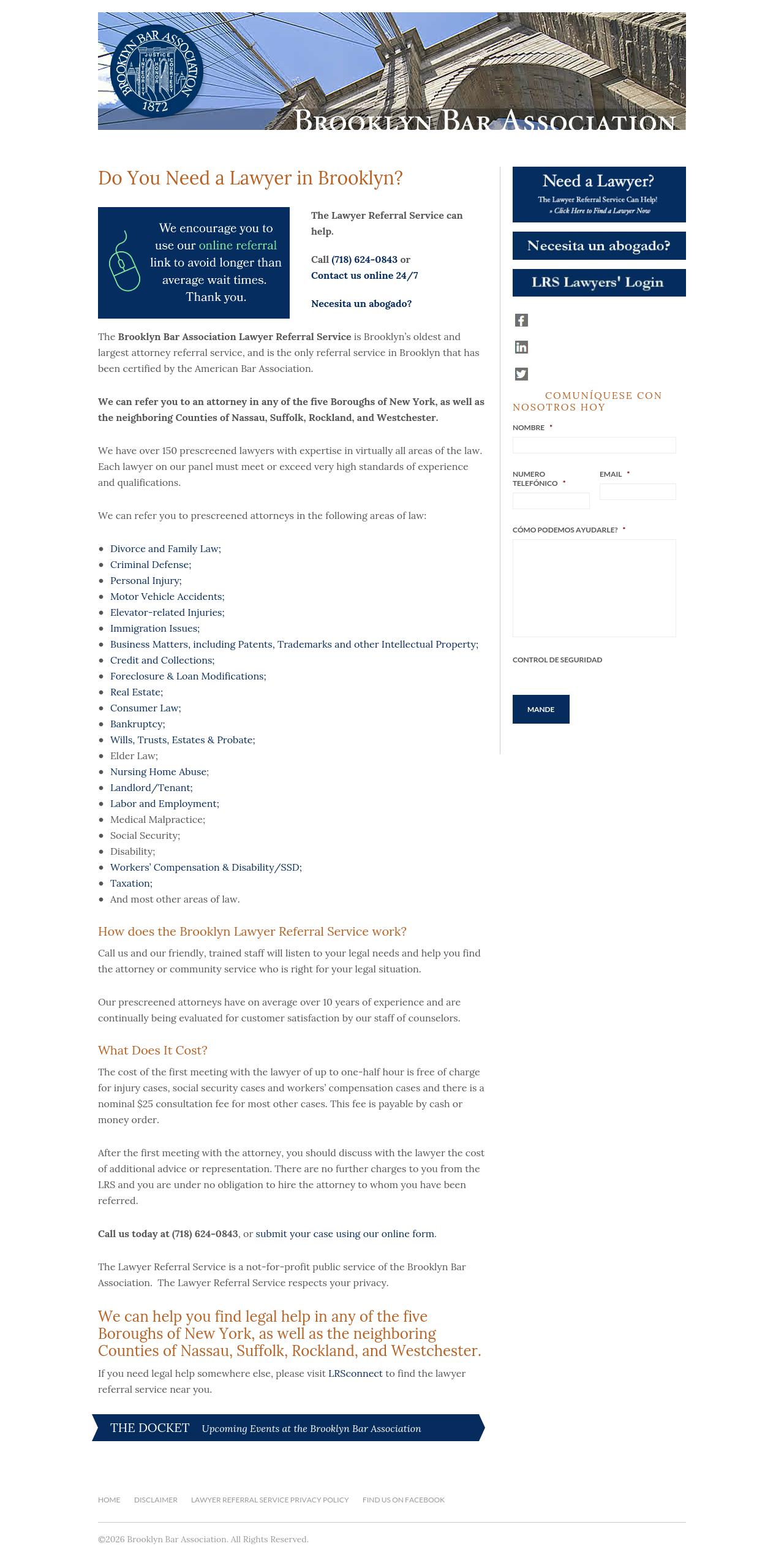 Brooklyn Bar Association Lawyer Referral Service - Brooklyn NY Lawyers