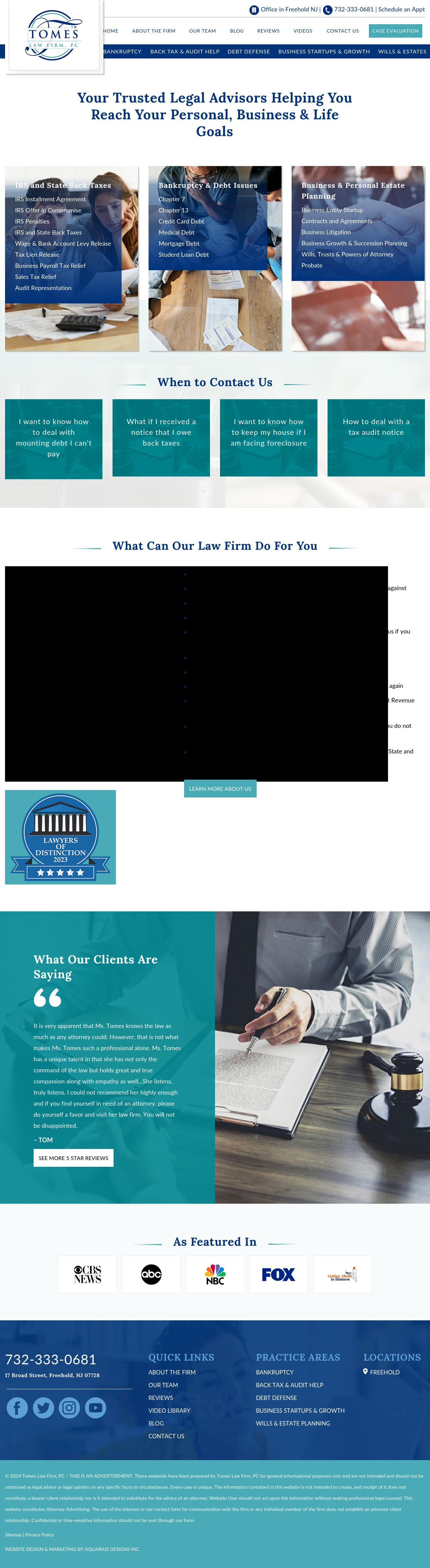 Tomes Law Firm, PC - Freehold NJ Lawyers