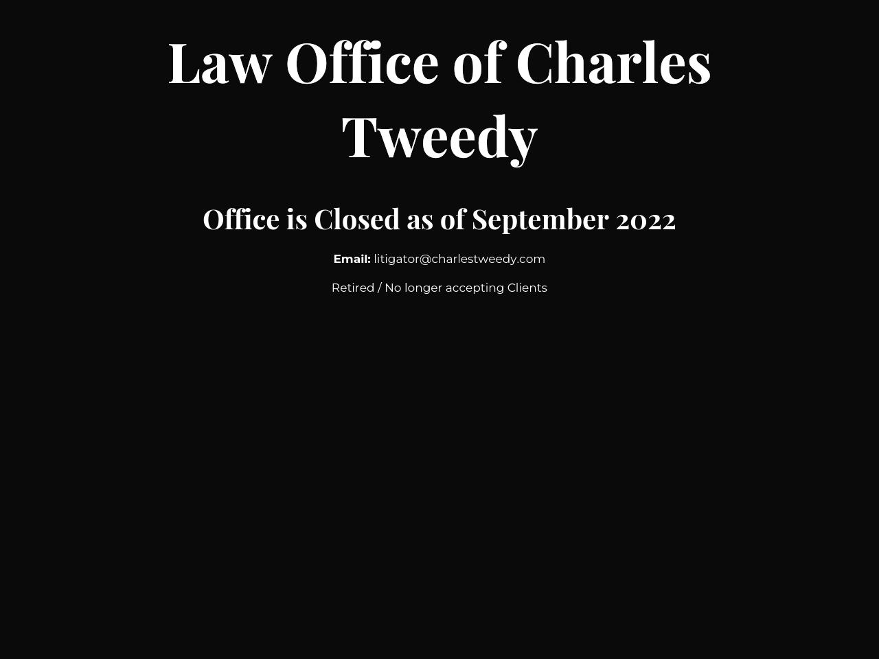 Tweedy Charles A Attorney At Law - Gold River CA Lawyers