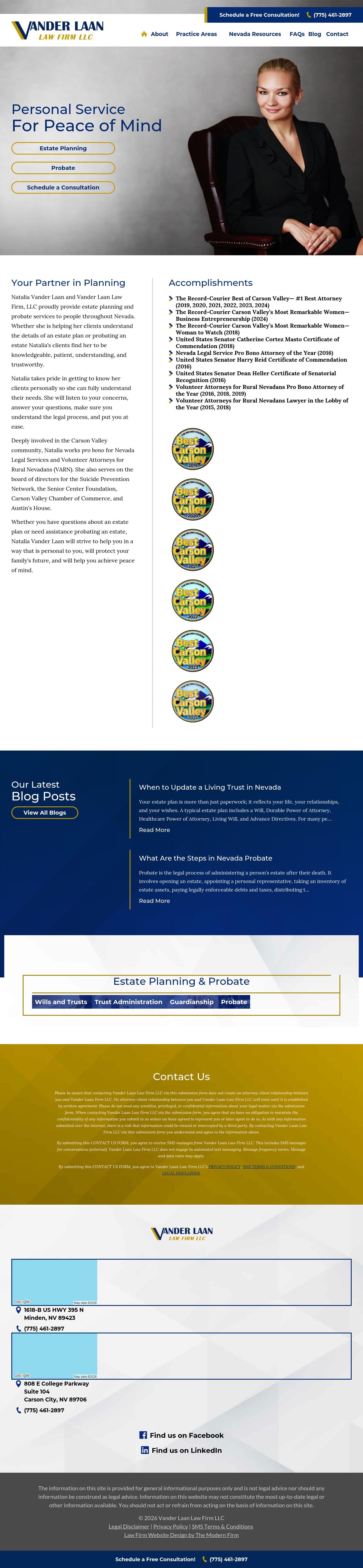 Vander Laan Law Firm LLC - Minden NV Lawyers
