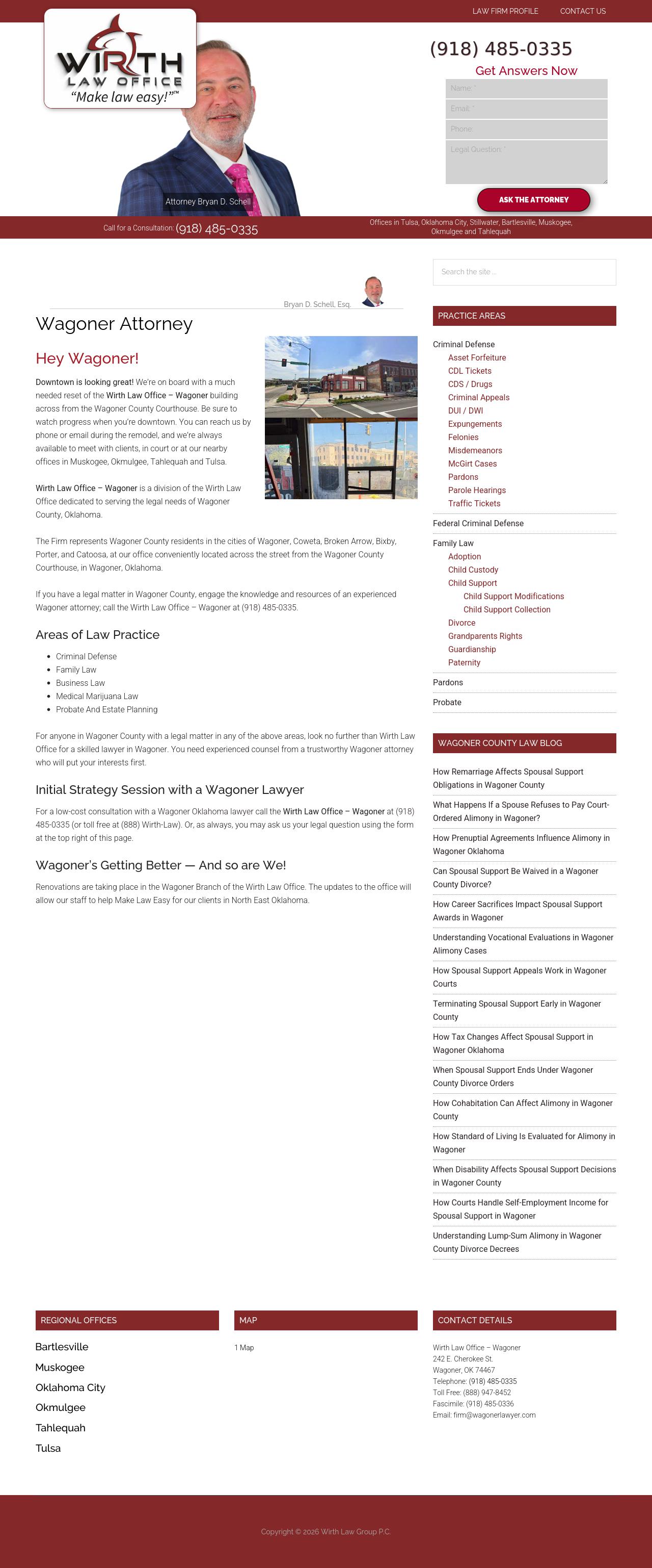 Wirth Law Office - Wagoner - Wagoner OK Lawyers