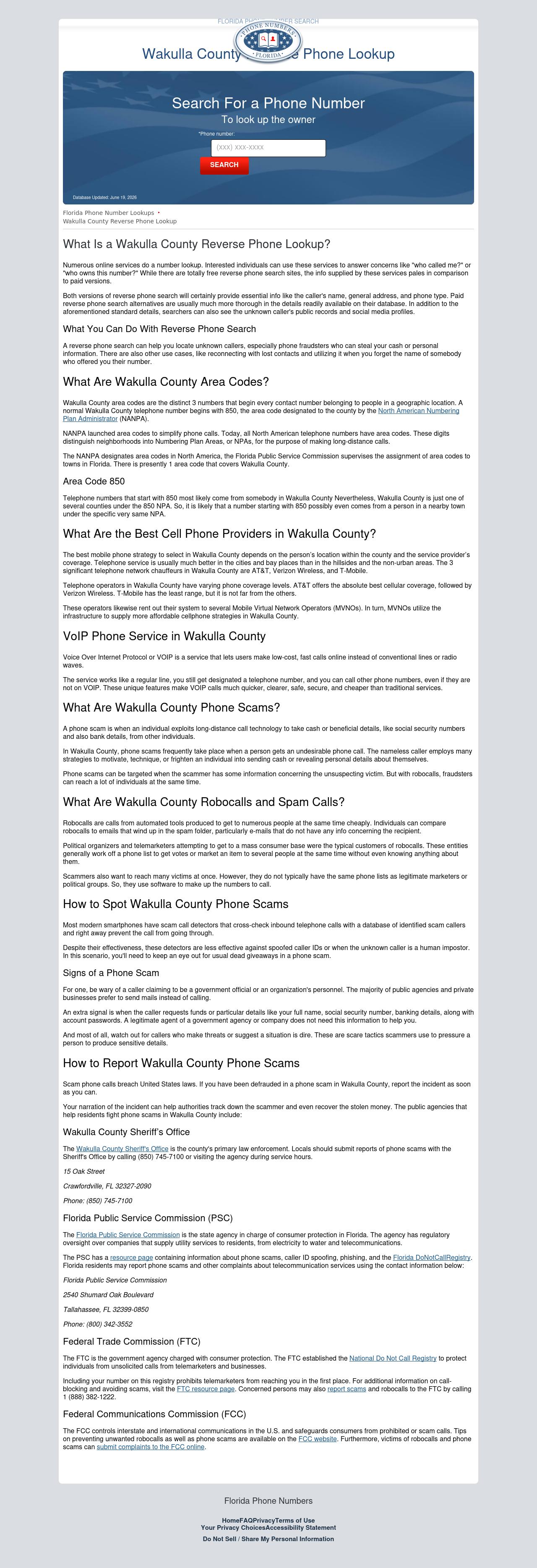 Wakulla County Reverse Phone Lookup - Crawfordville FL Lawyers