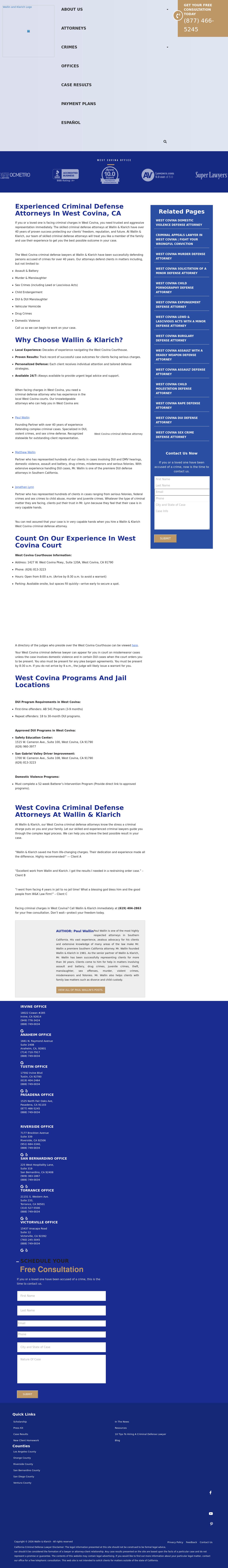 Wallin & Klarich, A Law Corporation - West Covina CA Lawyers