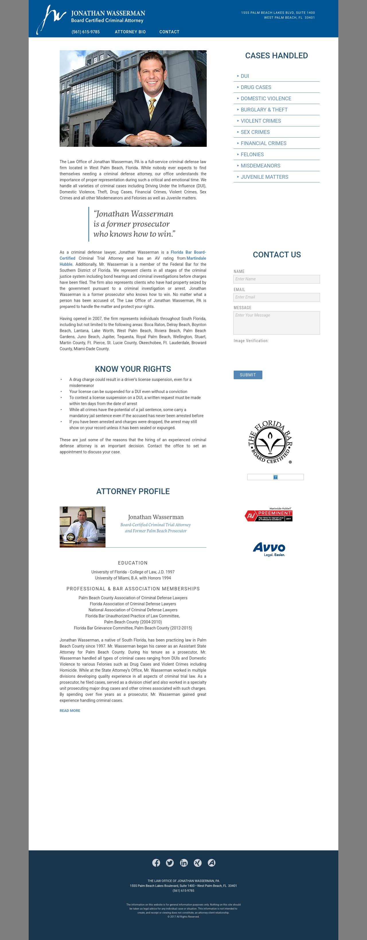 Wasserman, Jonathan - West Palm Beach FL Lawyers