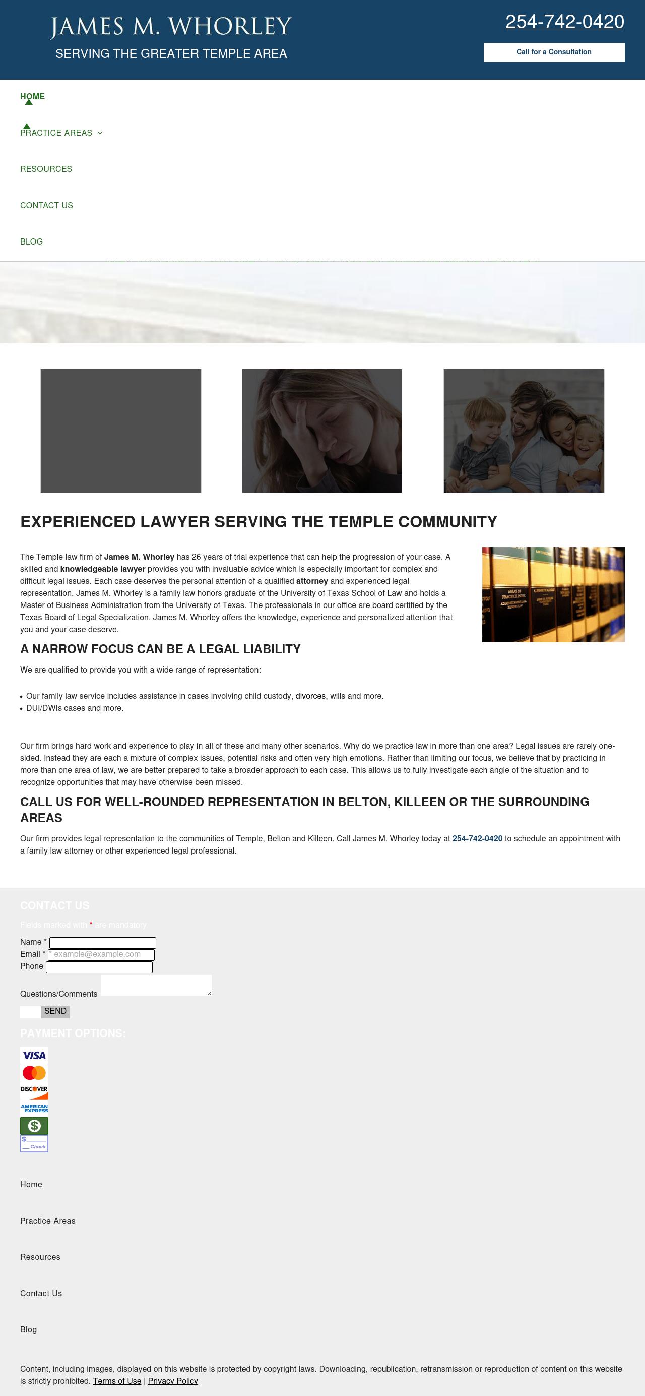 Whorley, James M - Temple TX Lawyers