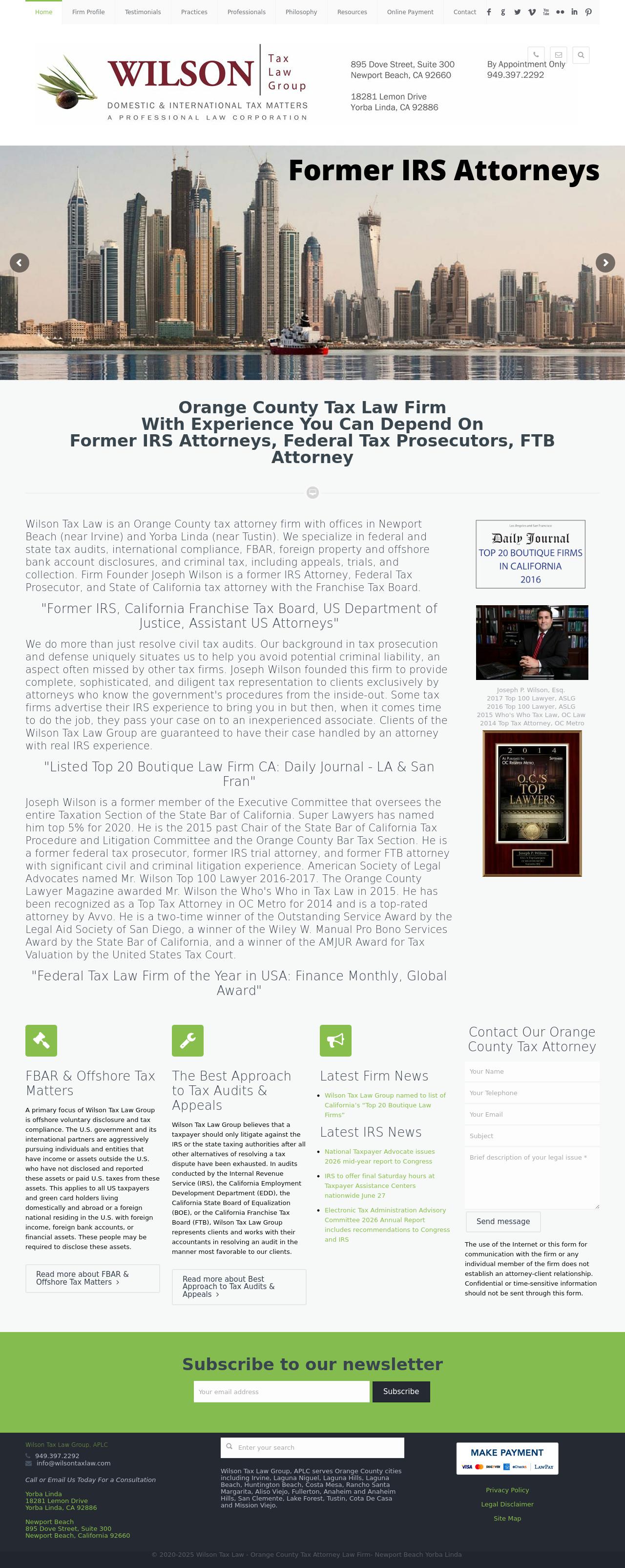 Wilson Tax Law Group, APLC - Newport Beach CA Lawyers