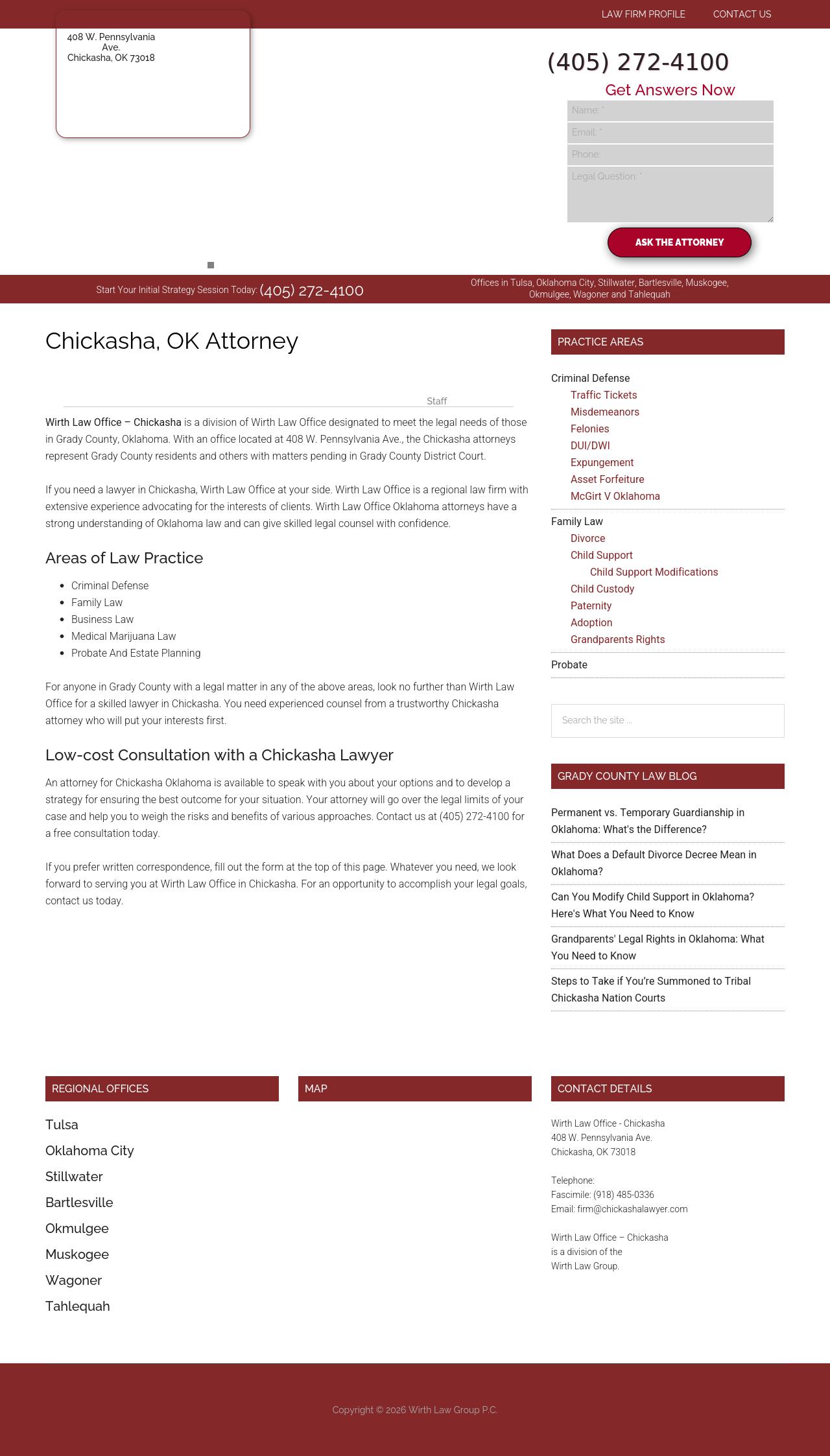Wirth Law Office - Chickasha - Chickasha OK Lawyers