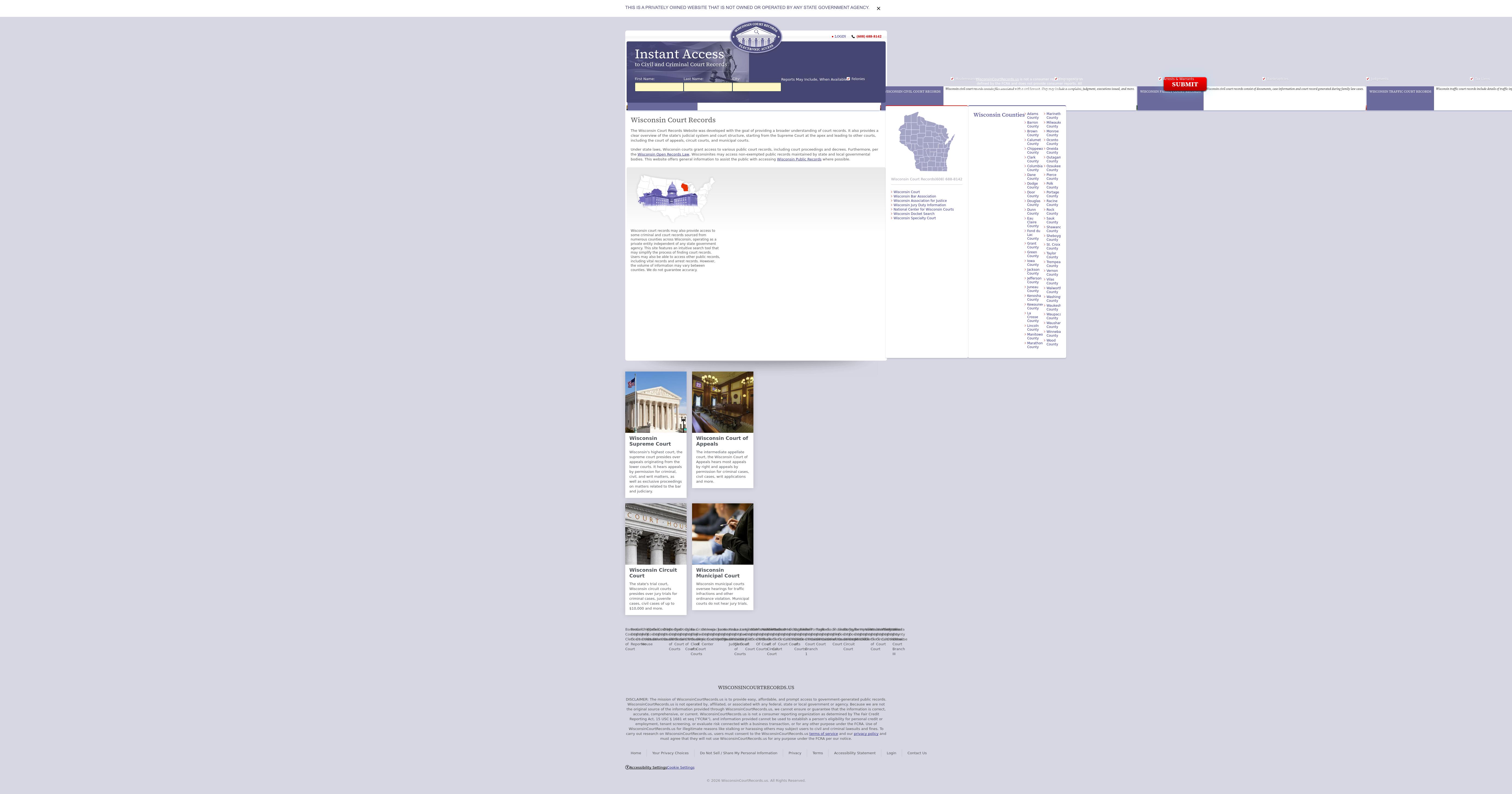 Wisconsin Court Records - Madison WI Lawyers