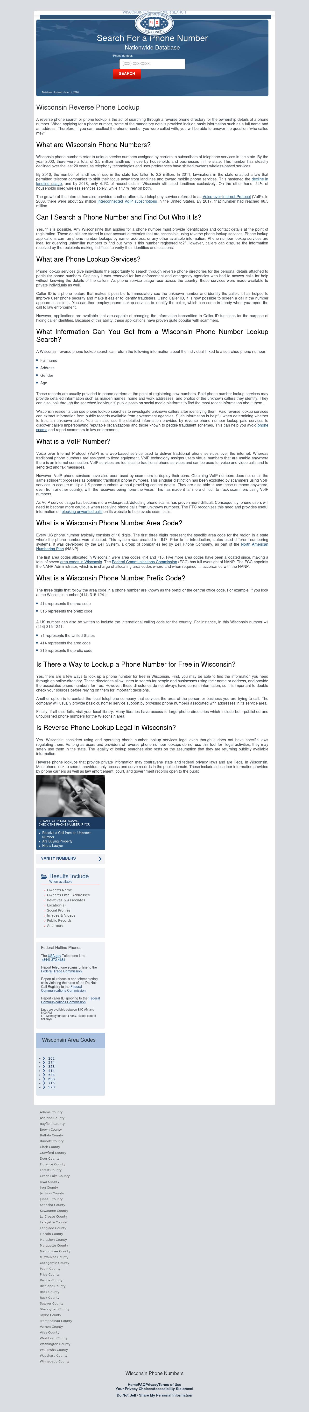 Wisconsin Phone Numbers - Lake Geneva WI Lawyers