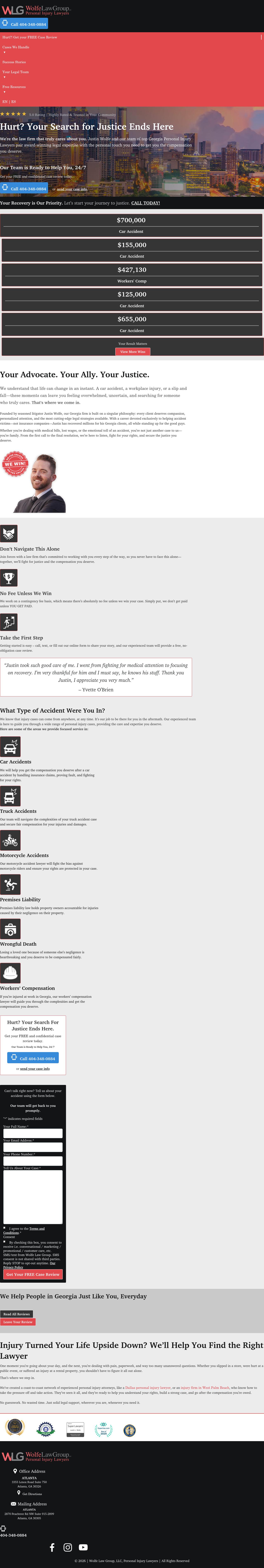 Wolfe Law Group Personal Injury Lawyers - Atlanta GA Lawyers