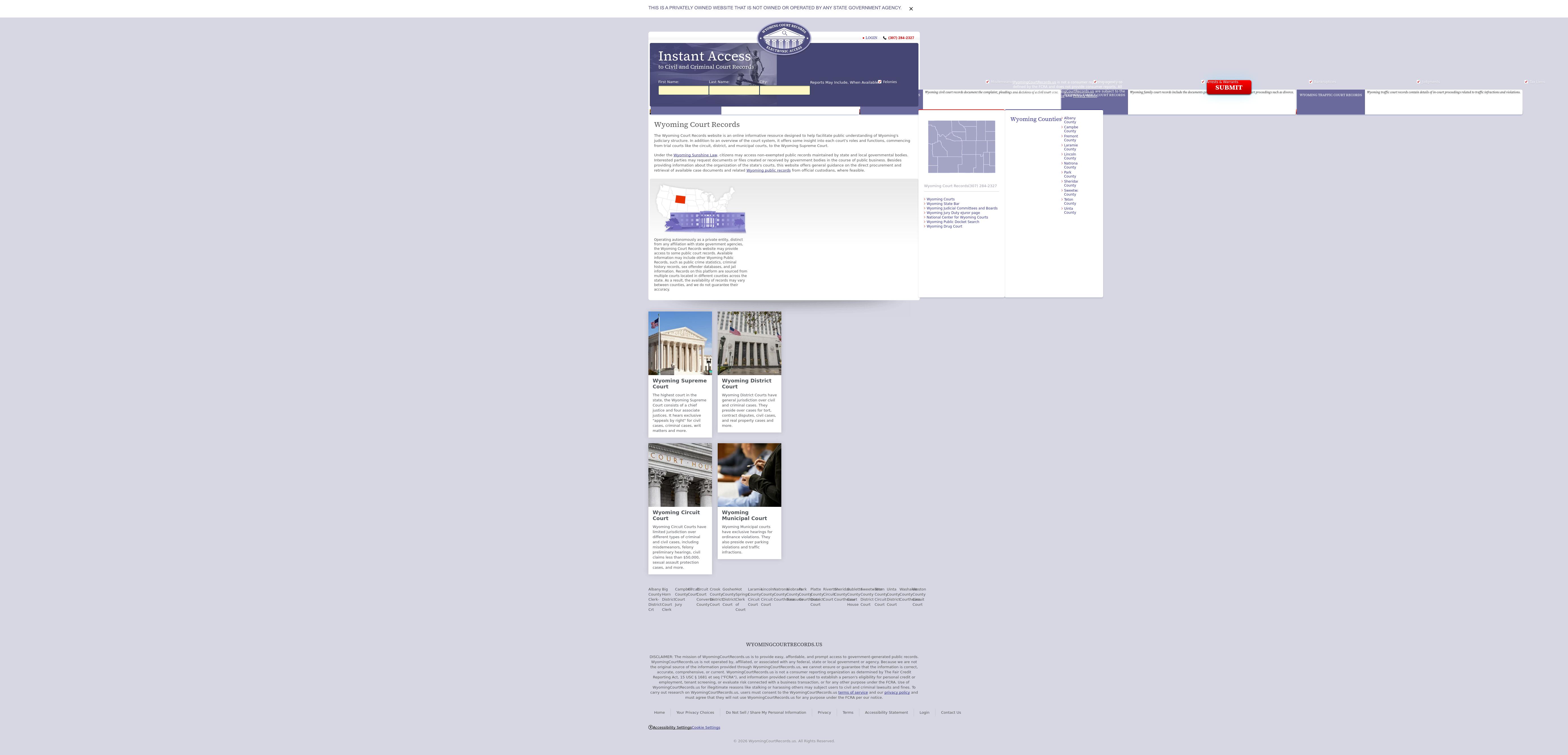 Wyoming Court Records - Cheyenne WY Lawyers