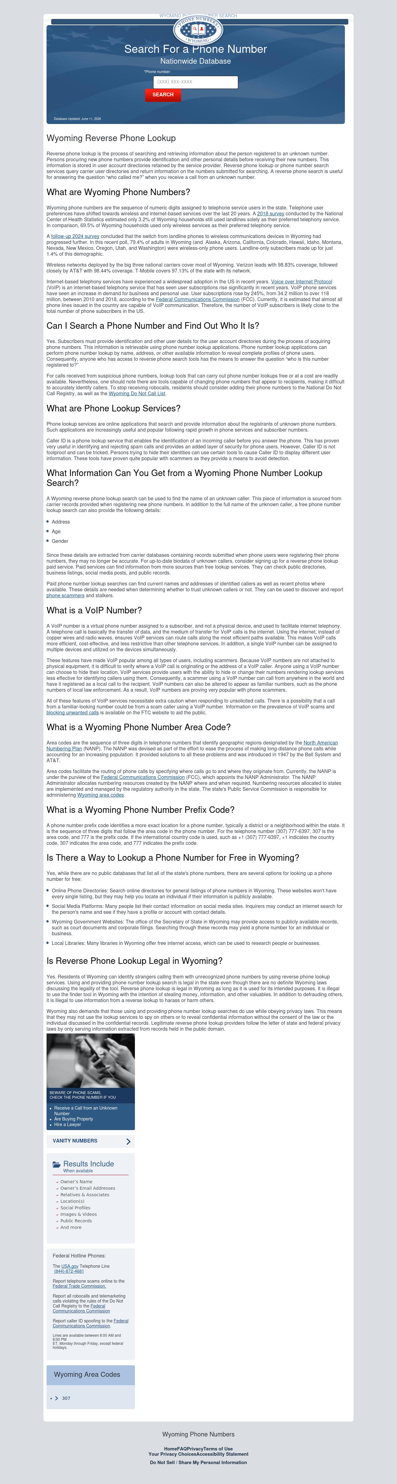 Wyoming Phone Search - Wilson WY Lawyers