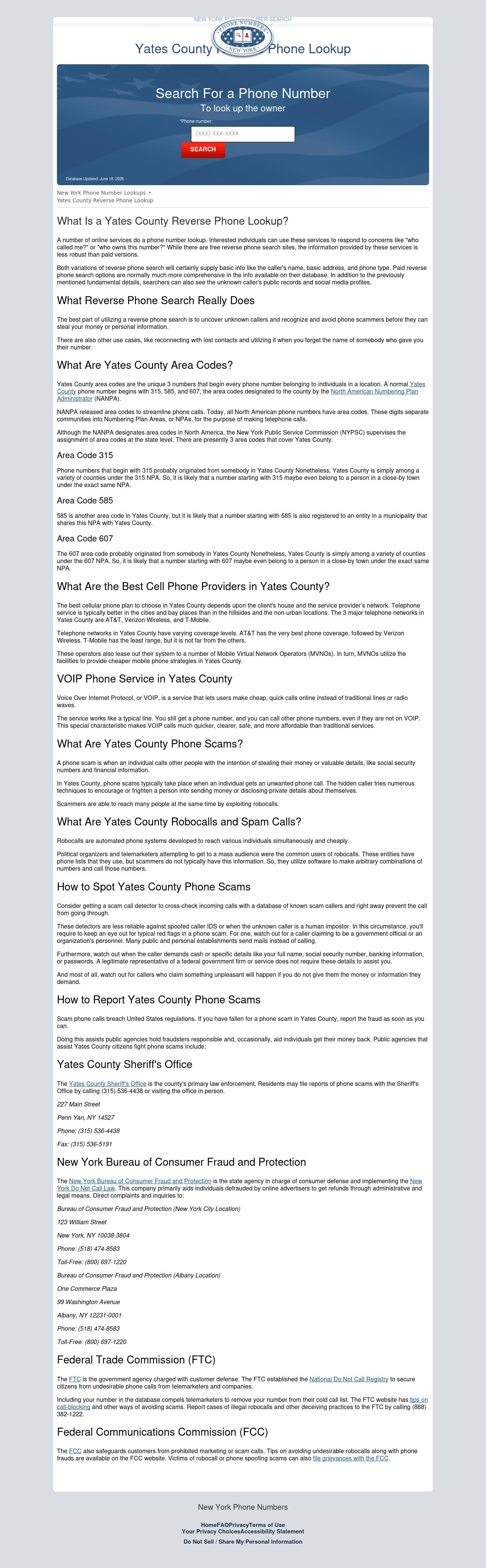 Yates County Phone Number Search  - Keuka Park NY Lawyers