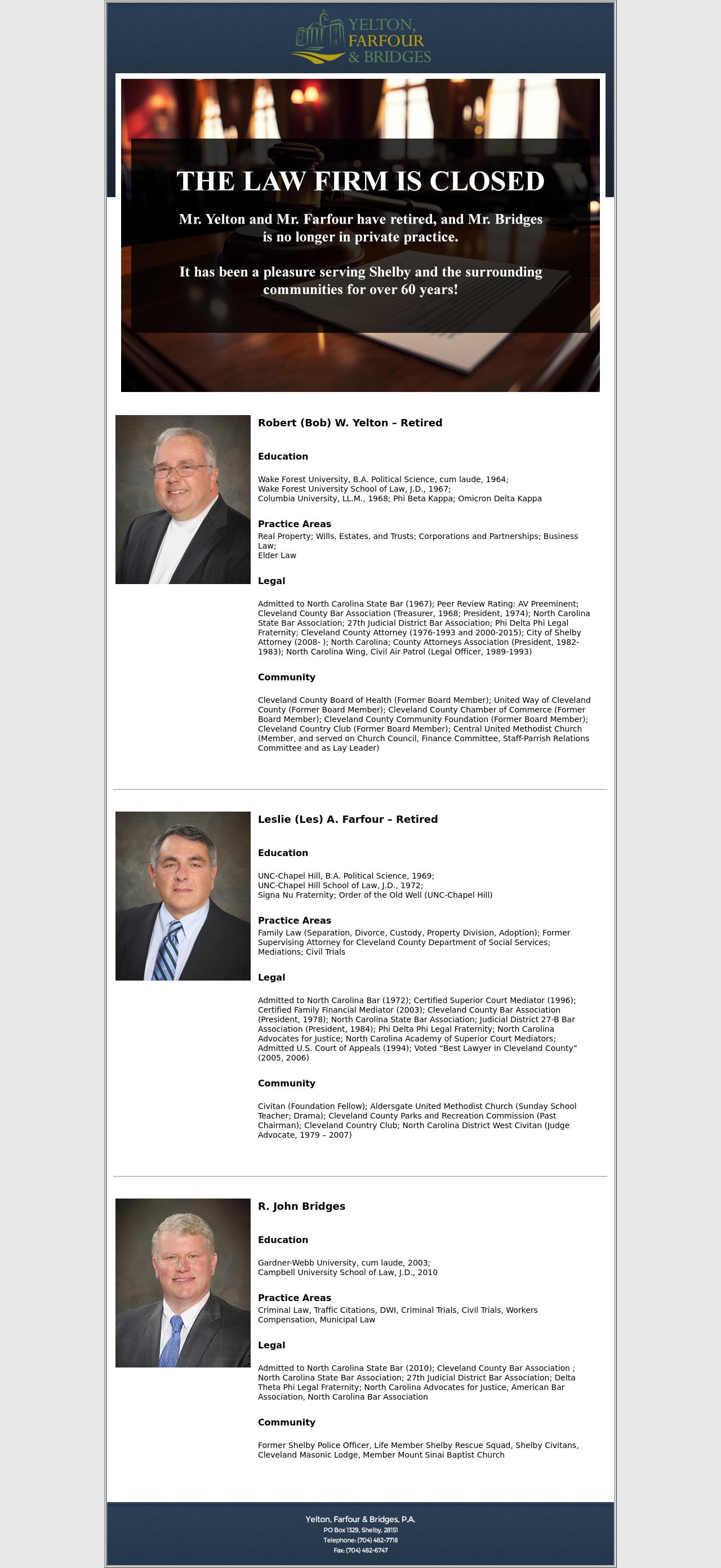 Yelton Farfour & Bridges PA - Shelby NC Lawyers