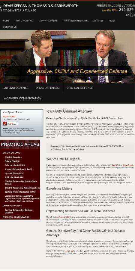 J. Dean Keegan and Thomas D. Farnsworth, Attorneys at Law - Cedar Rapids IA Lawyers