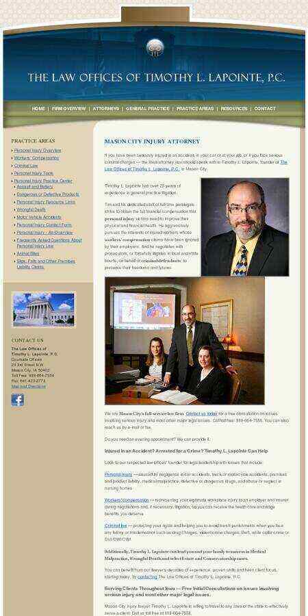 The Law Offices of Timothy L. Lapointe, P.C. - Mason City IA Lawyers