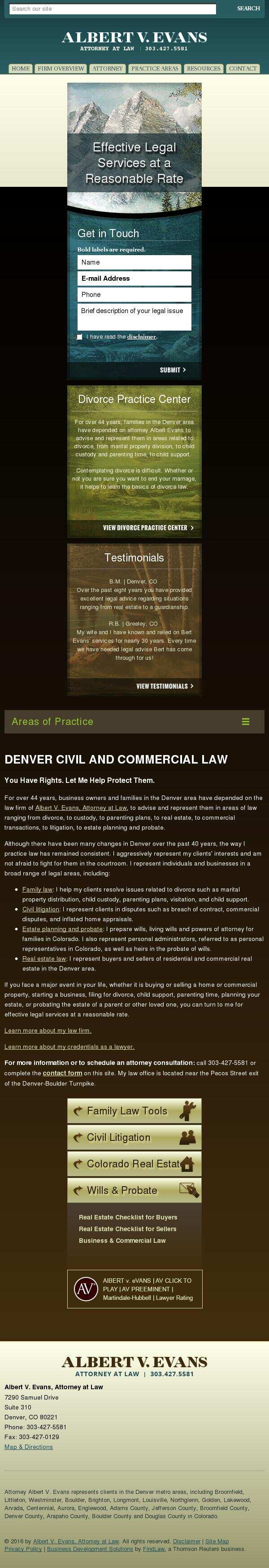 Albert V. Evans, Attorney at Law - Denver CO Lawyers