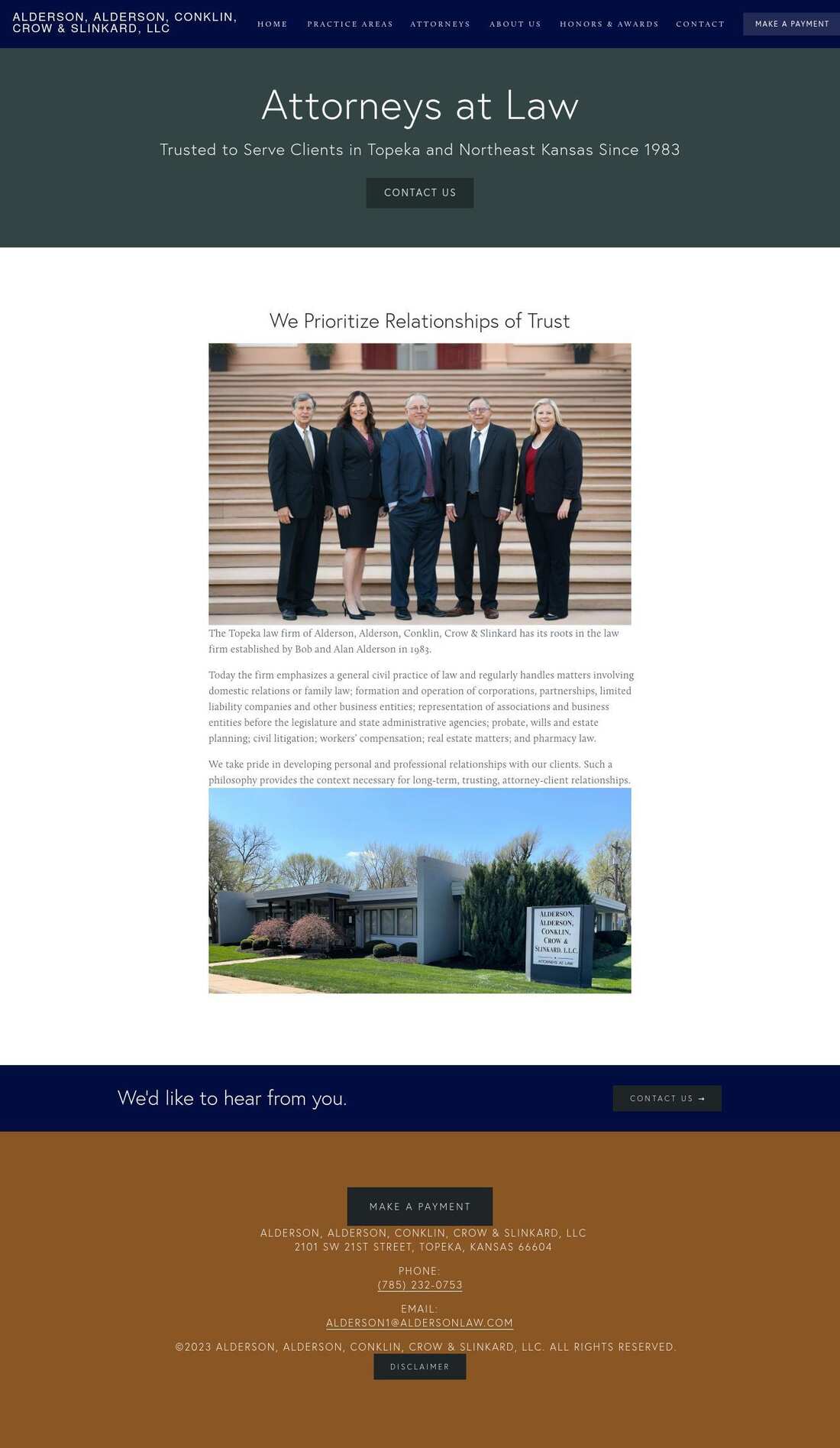 Alderson, Alderson, Weiler, Conklin, Burghart & Crow, L.L.C. - Topeka KS Lawyers