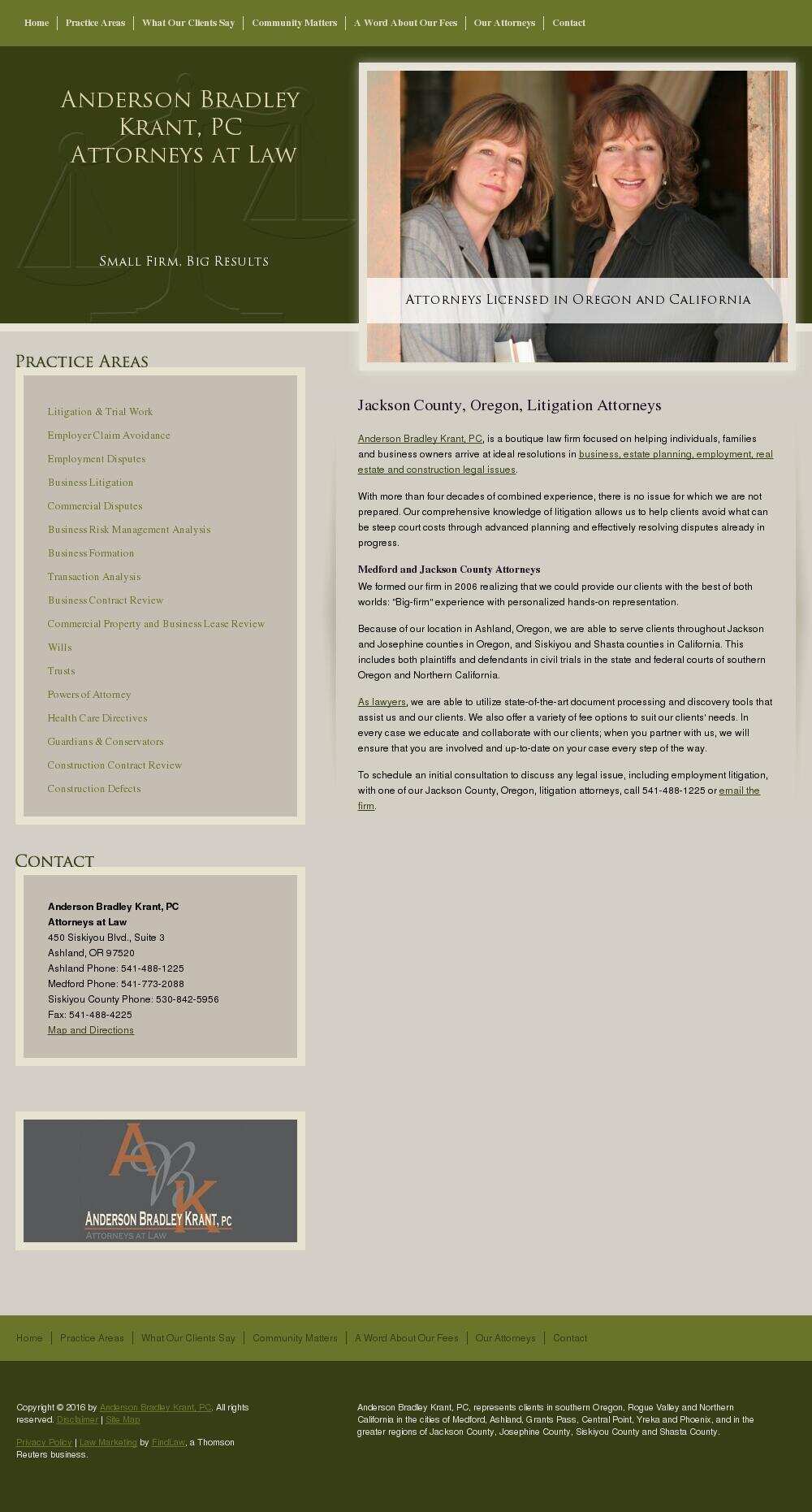 Anderson Bradley Krant, PC - Ashland OR Lawyers