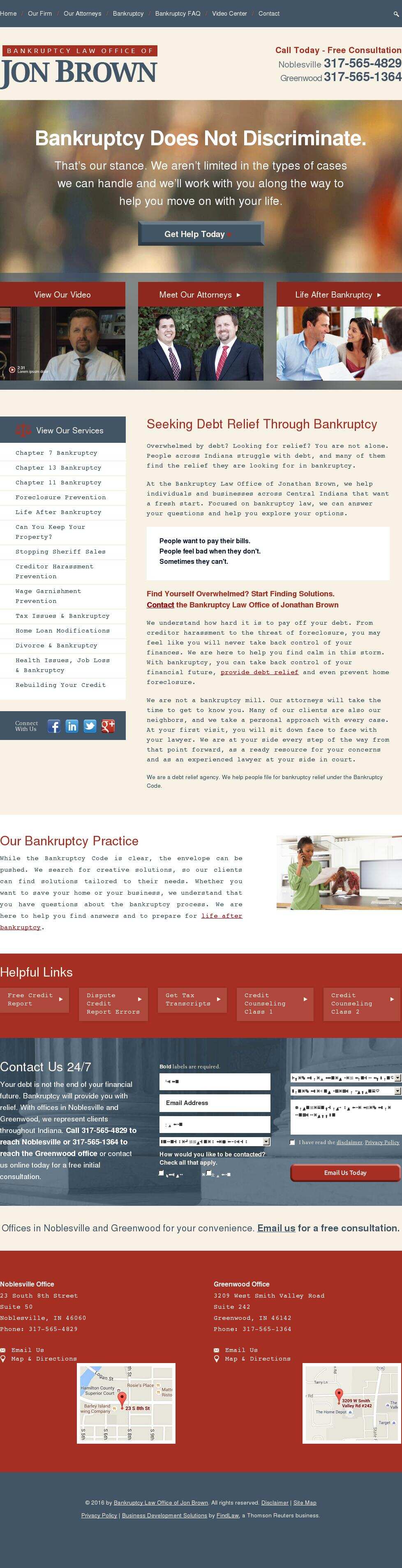 Bankruptcy Law Office of Jon Brown - Greenwood IN Lawyers