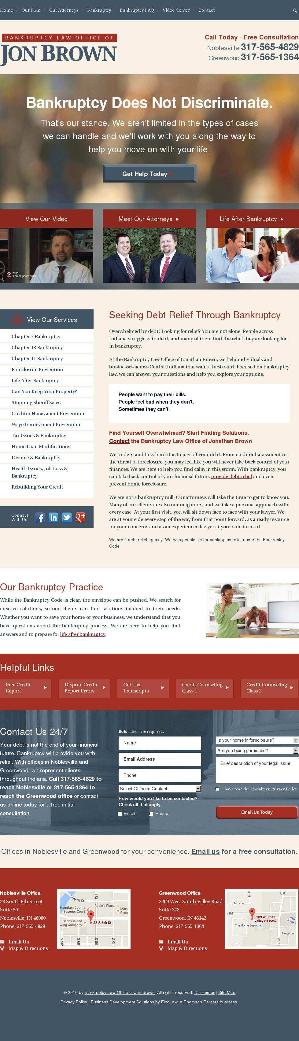 Bankruptcy Law Office of Jon Brown - Noblesville IN Lawyers