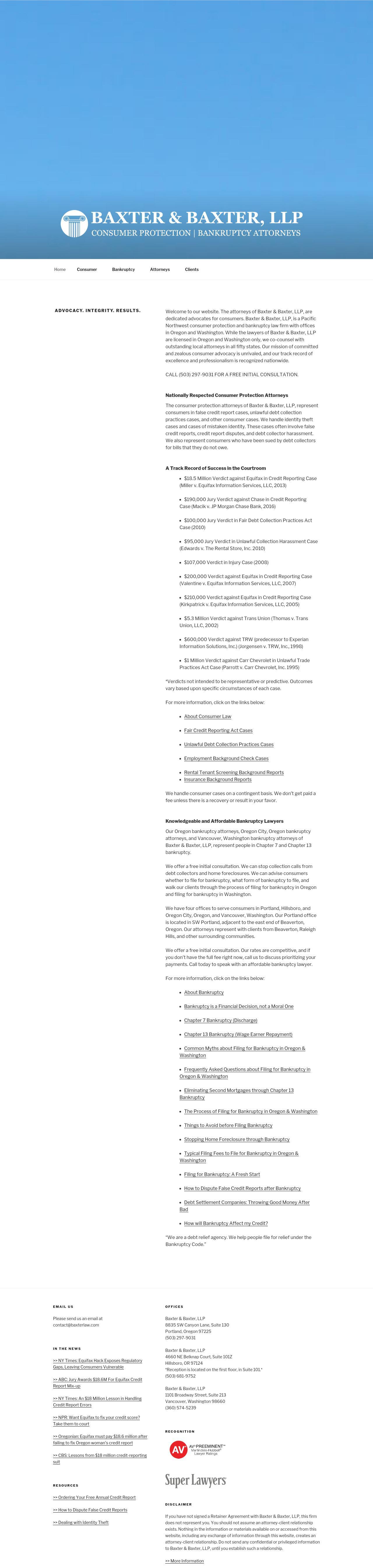 Baxter & Baxter, LLP - Hillsboro OR Lawyers
