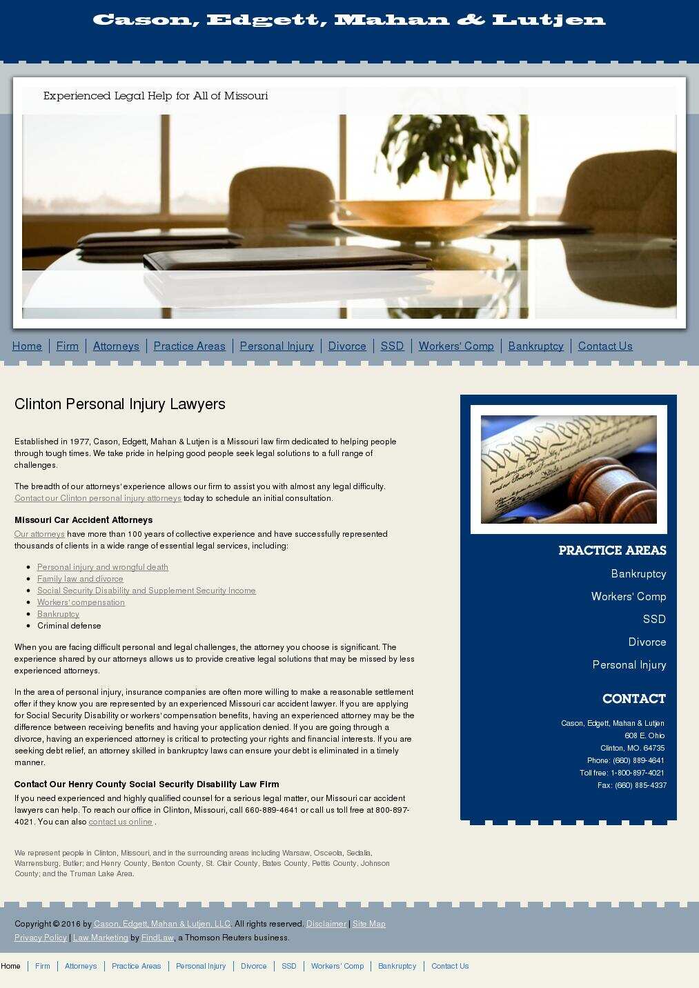 Cason, Edgett, Mahan & Lutjen, LLC - Clinton MO Lawyers