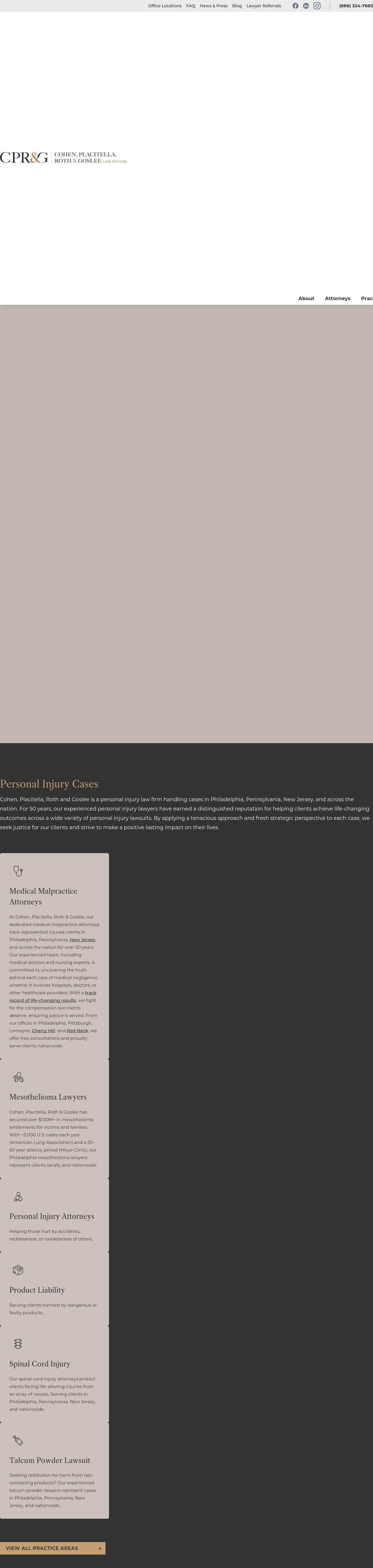 Cohen, Placitella & Roth, PC - Red Bank NJ Lawyers