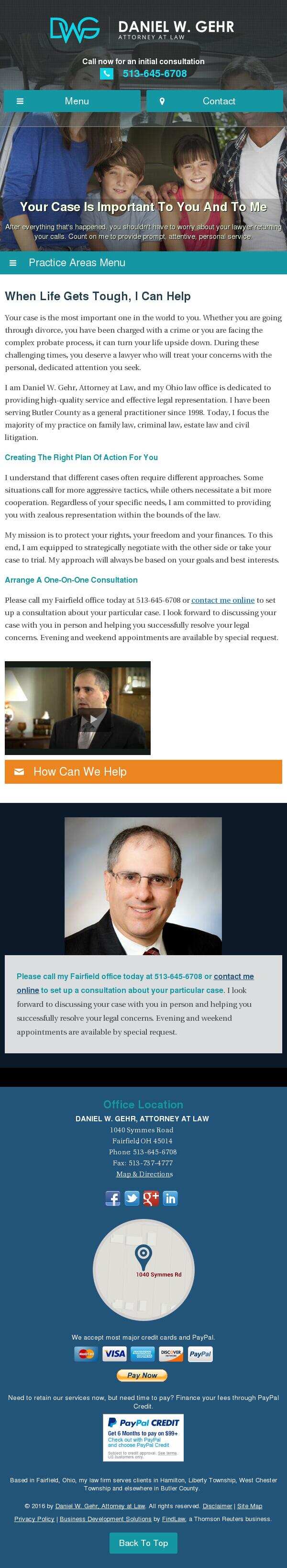 Daniel W. Gehr, Attorney at Law - Fairfield OH Lawyers