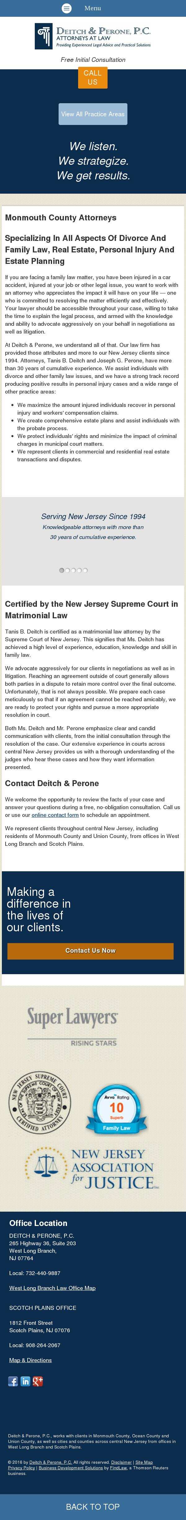 Deitch & Perone, P.C. - West Long Branch NJ Lawyers