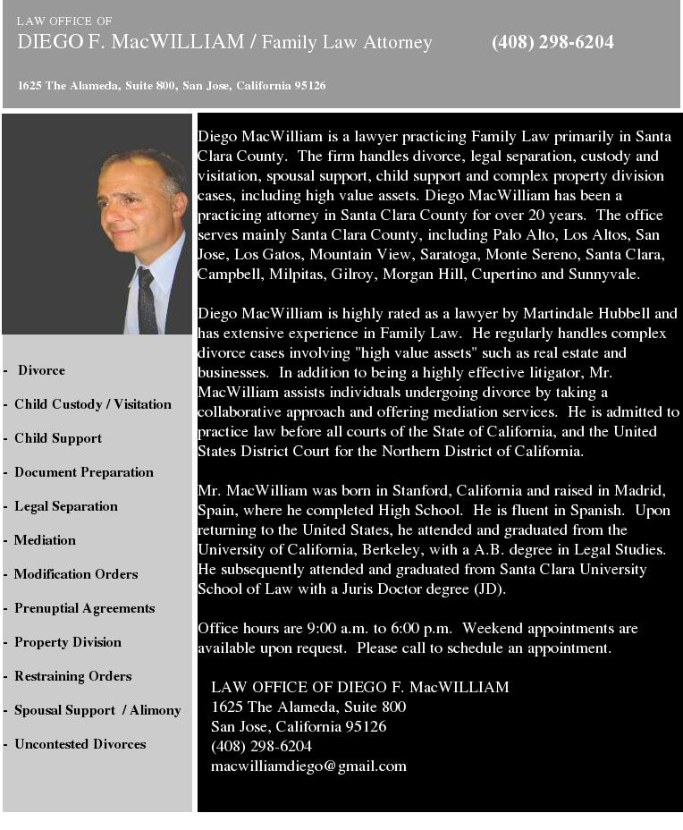 Diego F. MacWilliam, Attorney at Law - San Jose CA Lawyers