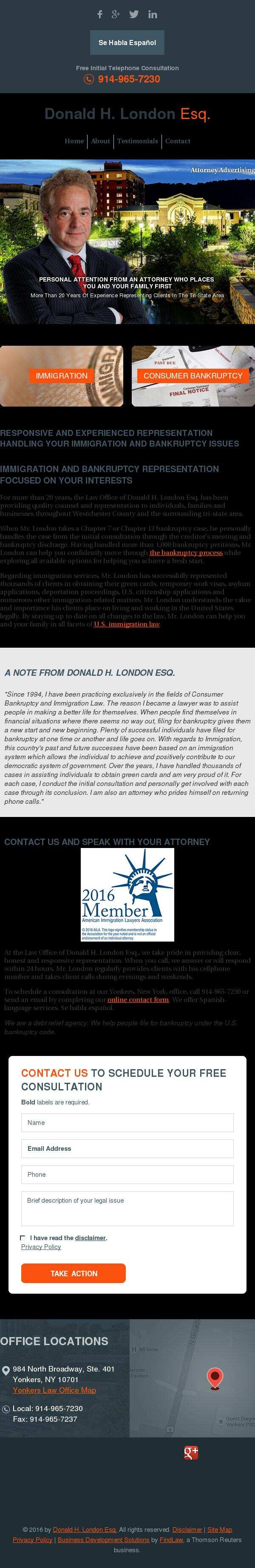 Donald H. London Esq. - Yonkers NY Lawyers
