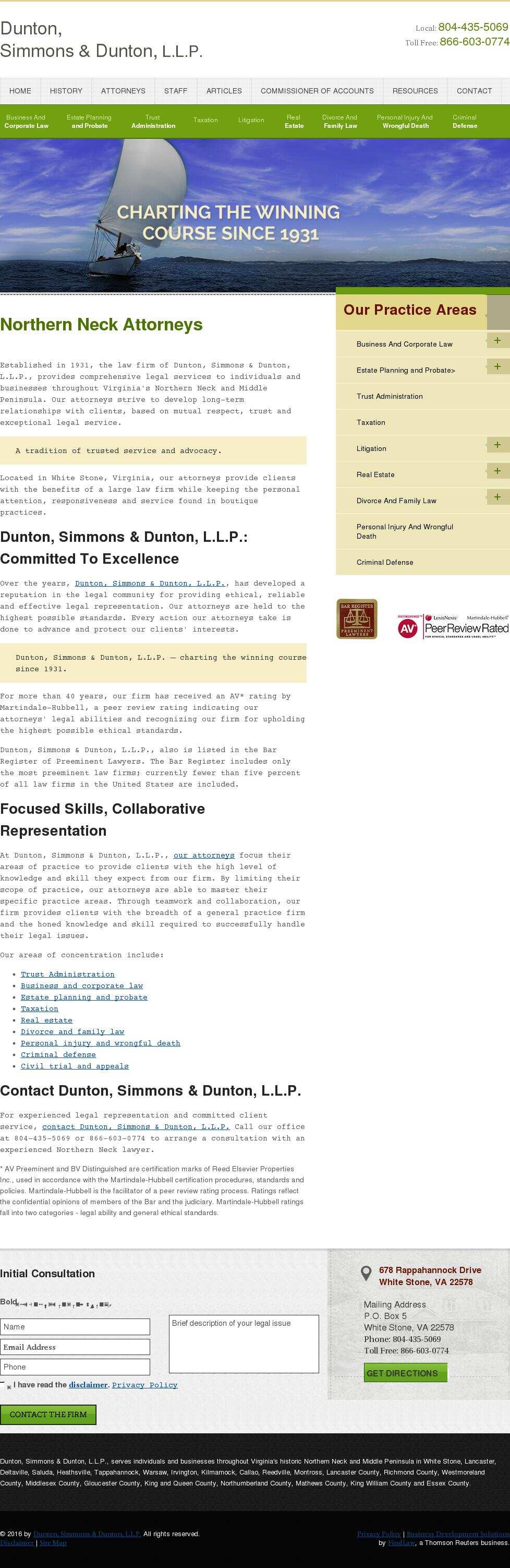 Dunton, Simmons & Dunton, L.L.P. - White Stone VA Lawyers