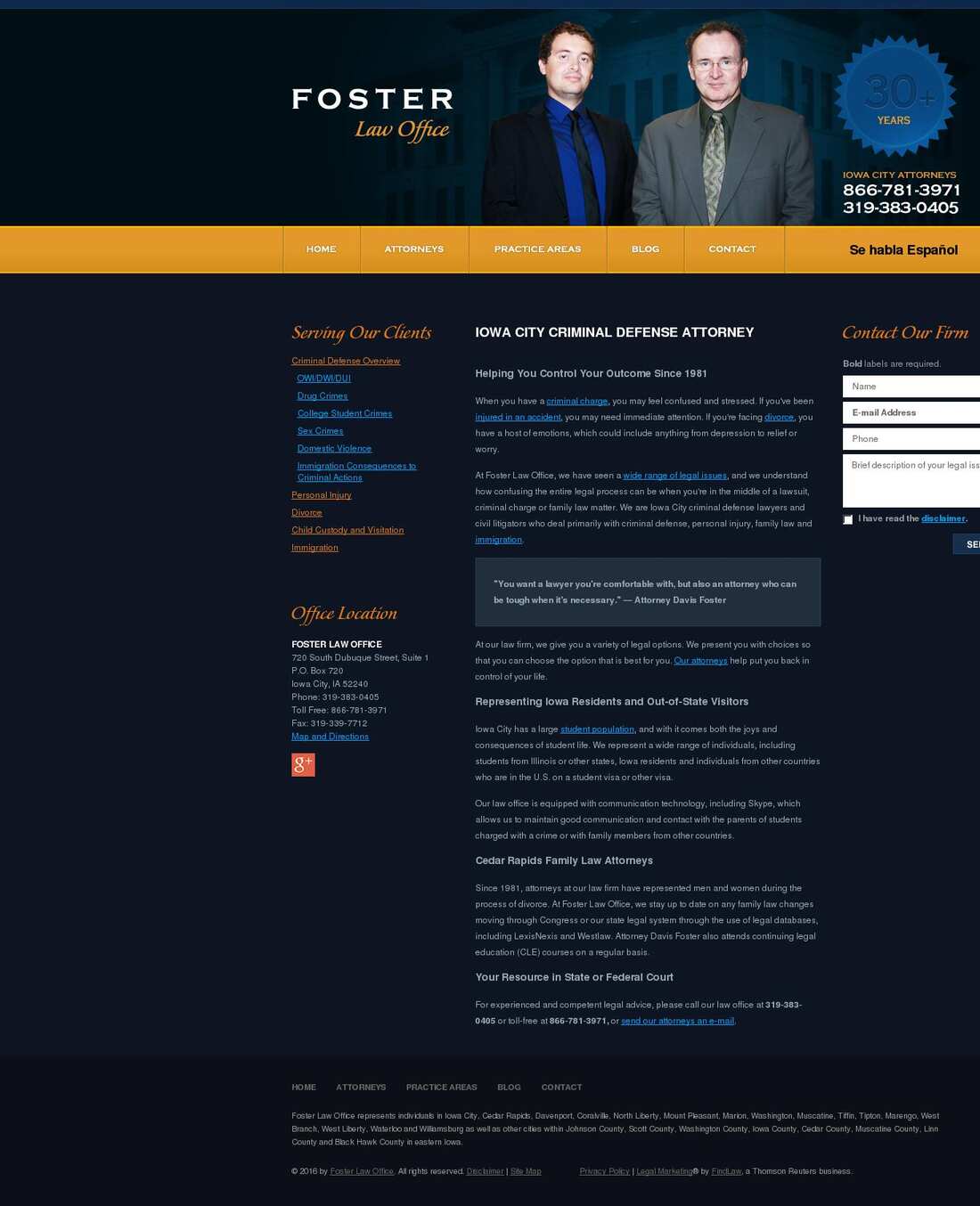 Foster Law Office - Iowa City IA Lawyers