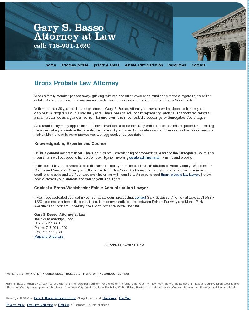 Gary S. Basso, Attorney at Law - Bronx NY Lawyers