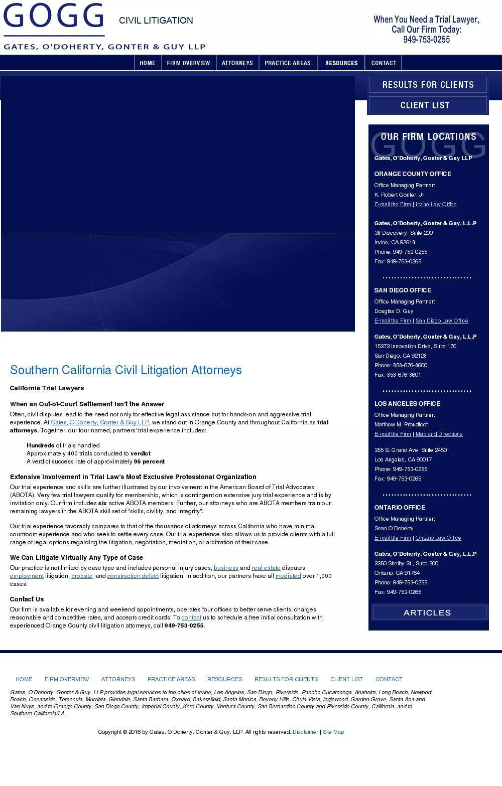 Gates, O'Doherty, Gonter & Guy, LLP - Irvine CA Lawyers