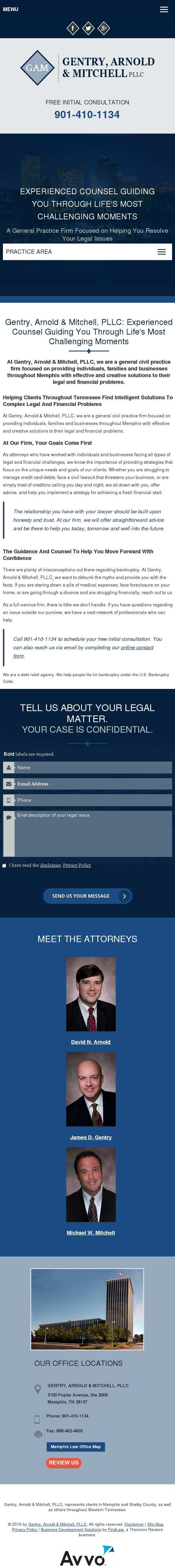 Gentry, Arnold & Mitchell, PLLC - Memphis TN Lawyers