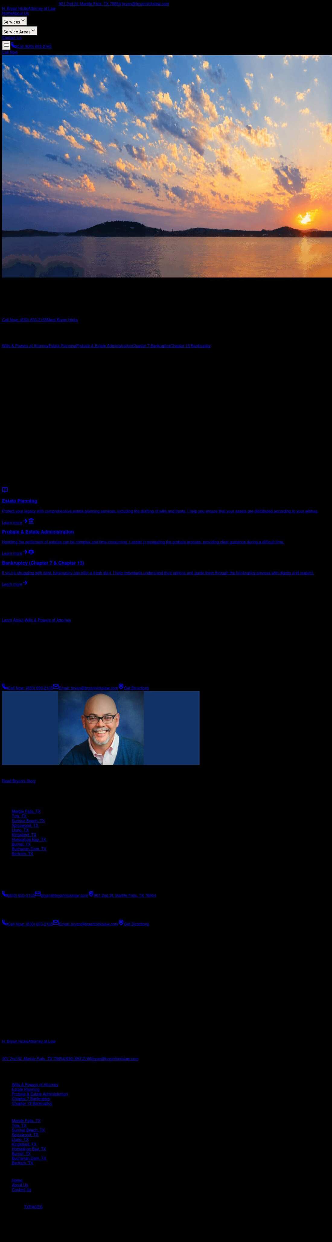 H. Bryan Hicks, Attorney at Law - Marble Falls TX Lawyers