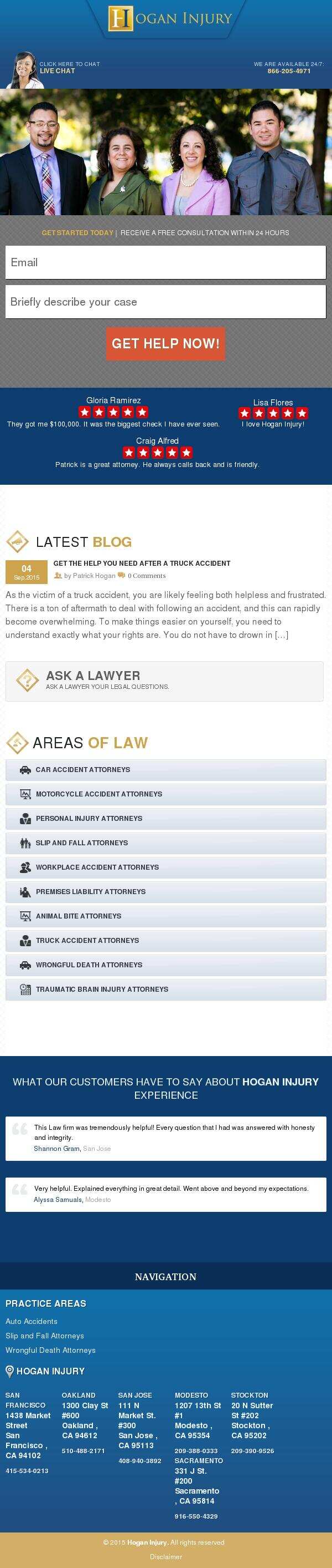 Hogan Injury - San Francisco CA Lawyers