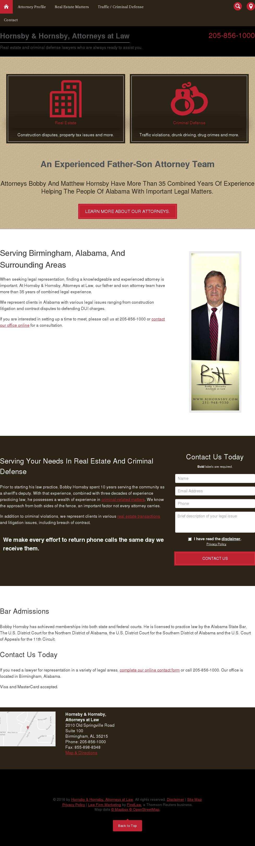 Hornsby & Hornsby, Attorneys at Law - Birmingham AL Lawyers