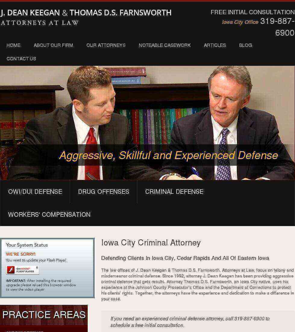 J. Dean Keegan and Thomas D. Farnsworth, Attorneys at Law - Cedar Rapids IA Lawyers