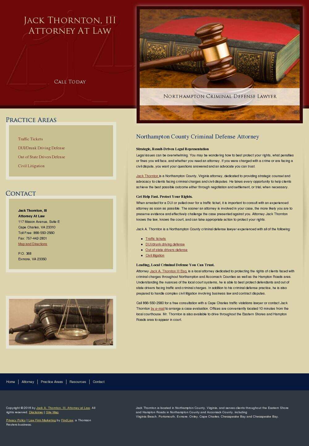 Jack A. Thornton, III, Attorney at Law - Cape Charles VA Lawyers
