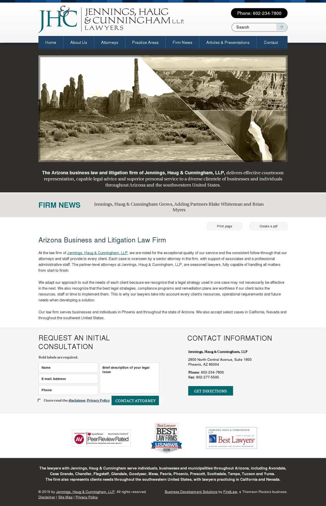 Jennings, Haug & Cunningham, LLP - Phoenix AZ Lawyers